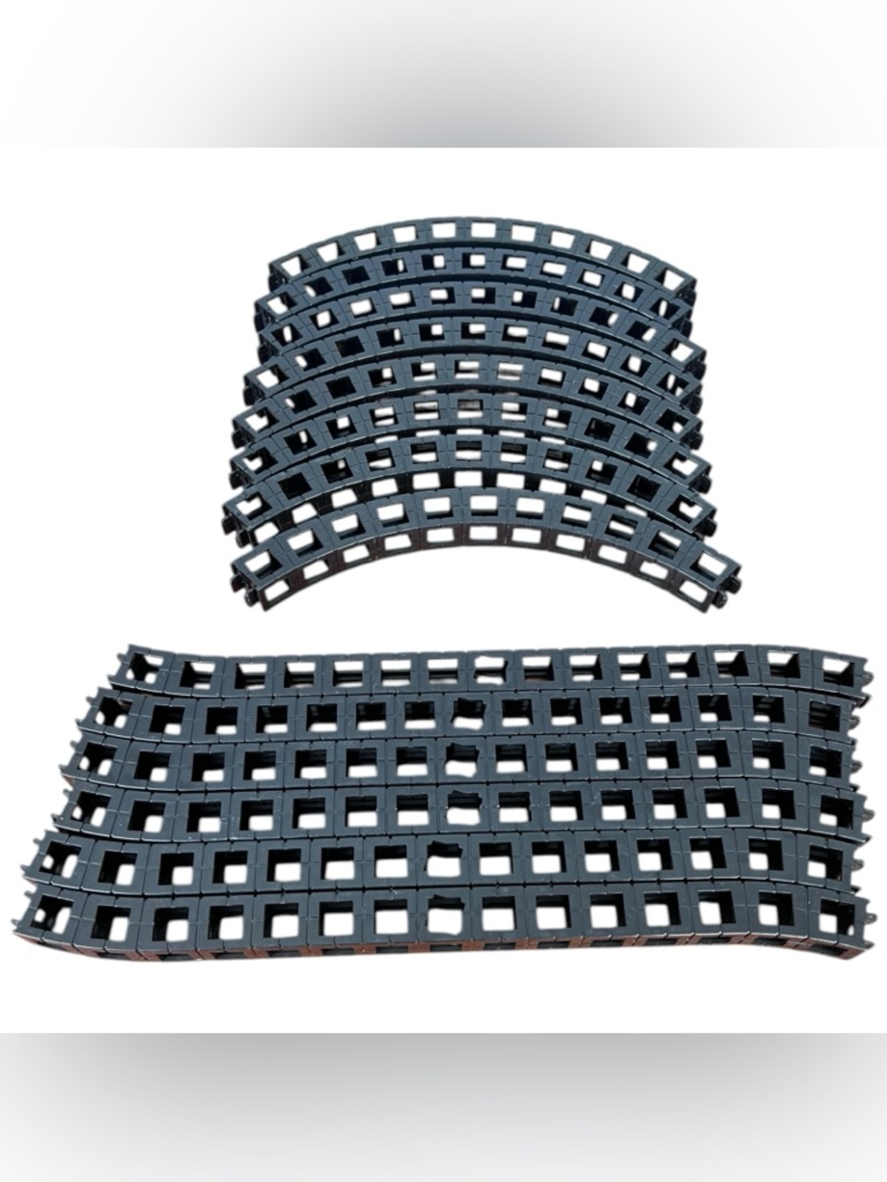 Rokenbok Monorail 6 CT 1x15 Tracks & 8 1x11 Curve Track Replacement PCs Black